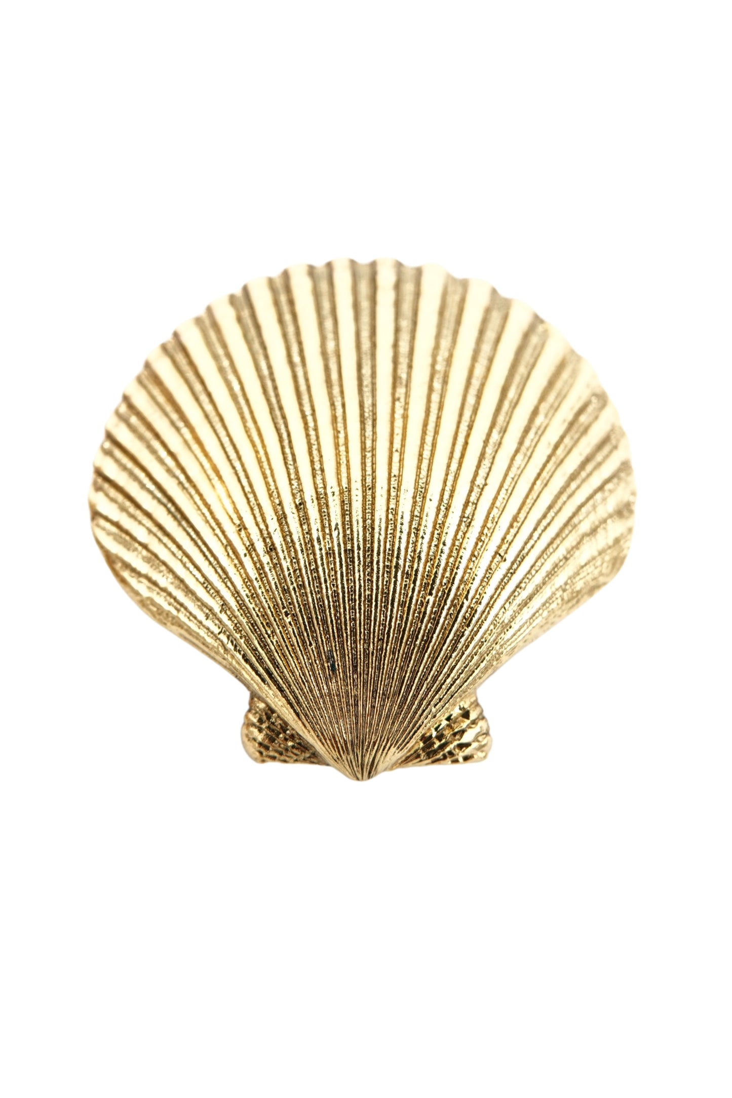 Vintage 1980s Gold-Tone Scallop Shell Clip-On Earrings