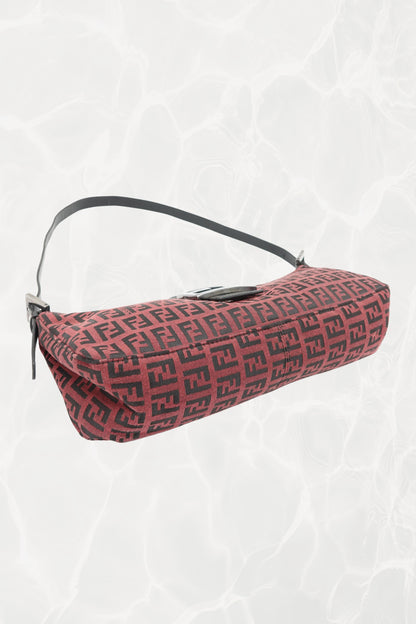Fendi Zucchino FF monogram baguette, base view showing depth — Disco Palma