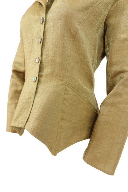 Vintage 1990s Gold Metallic Linen Jacket