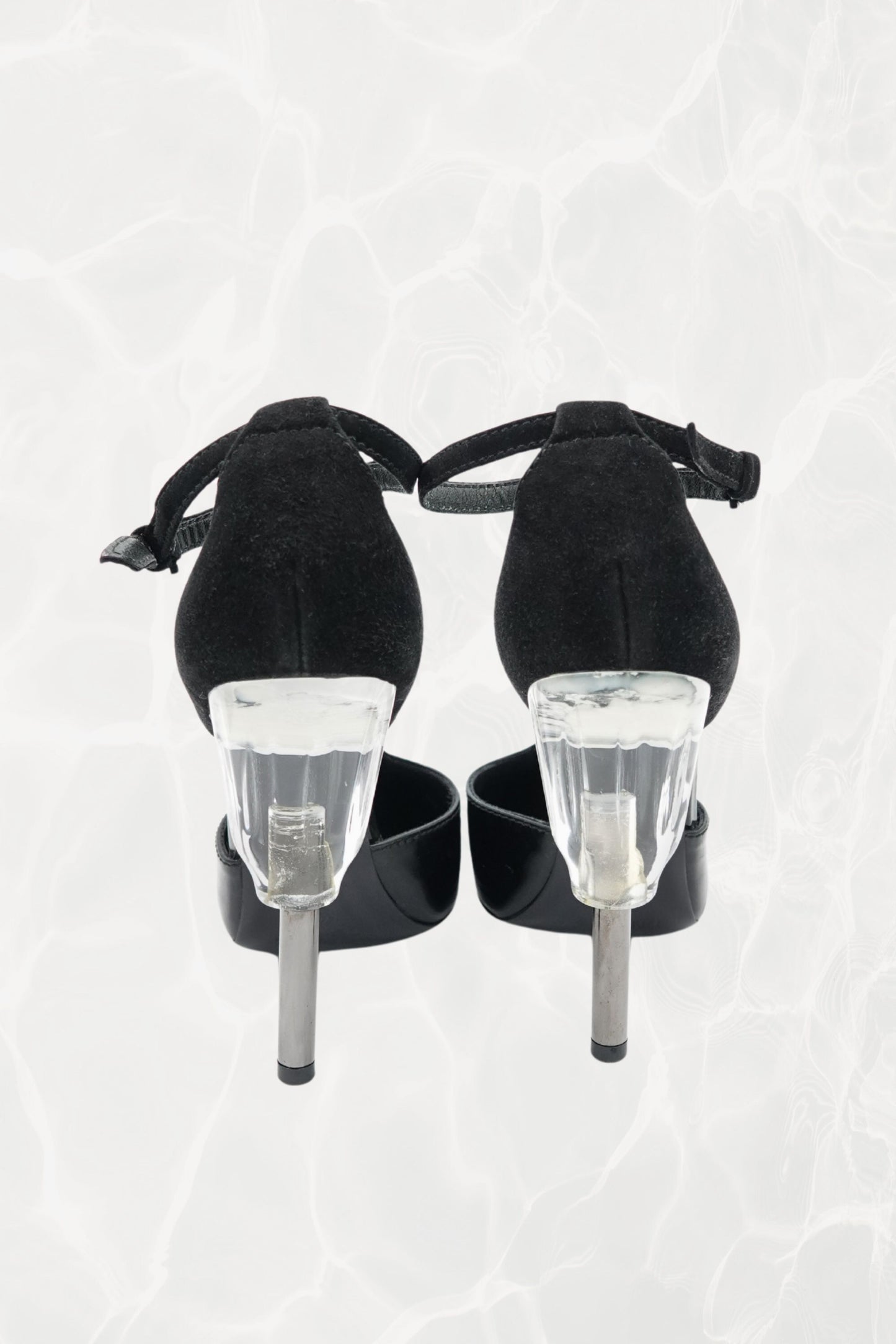 Early 2000s Patent T-Strap Lucite Heel Pumps