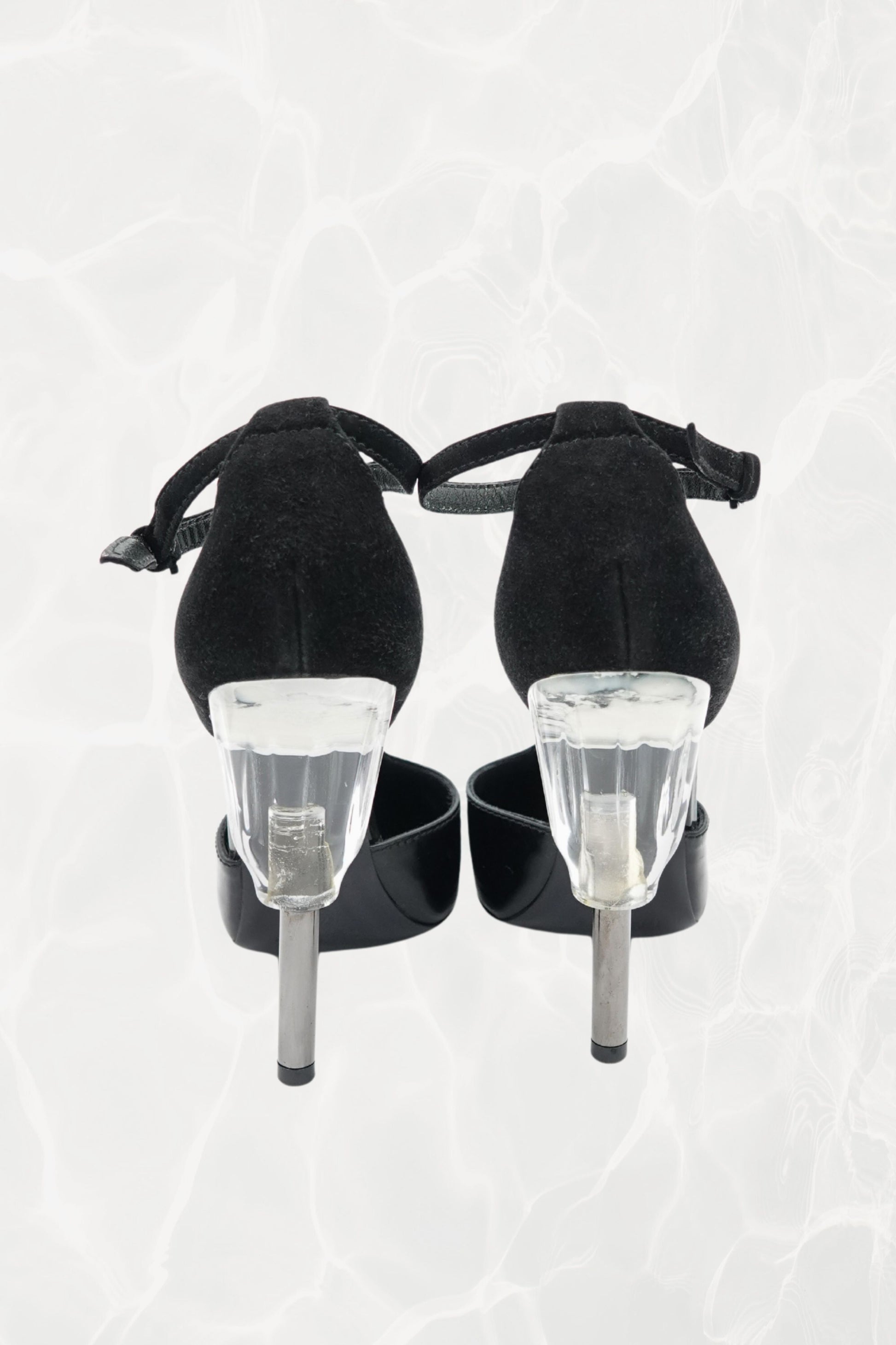 Early 2000s Patent T-Strap Lucite Heel Pumps