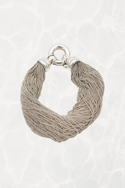 Tiffany & Co. sterling silver multi-strand fine mesh chain necklace, vintage designer jewelry