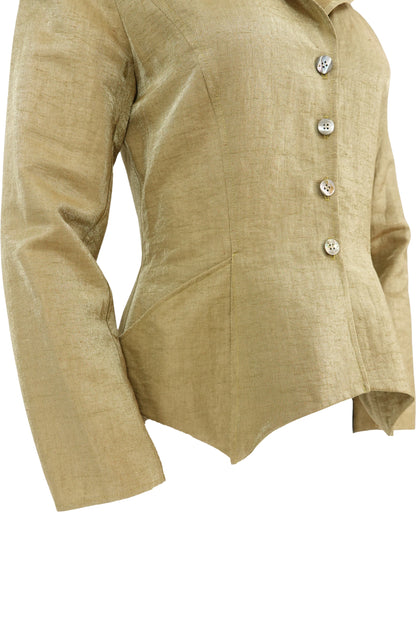 Vintage 1990s Gold Metallic Linen Jacket