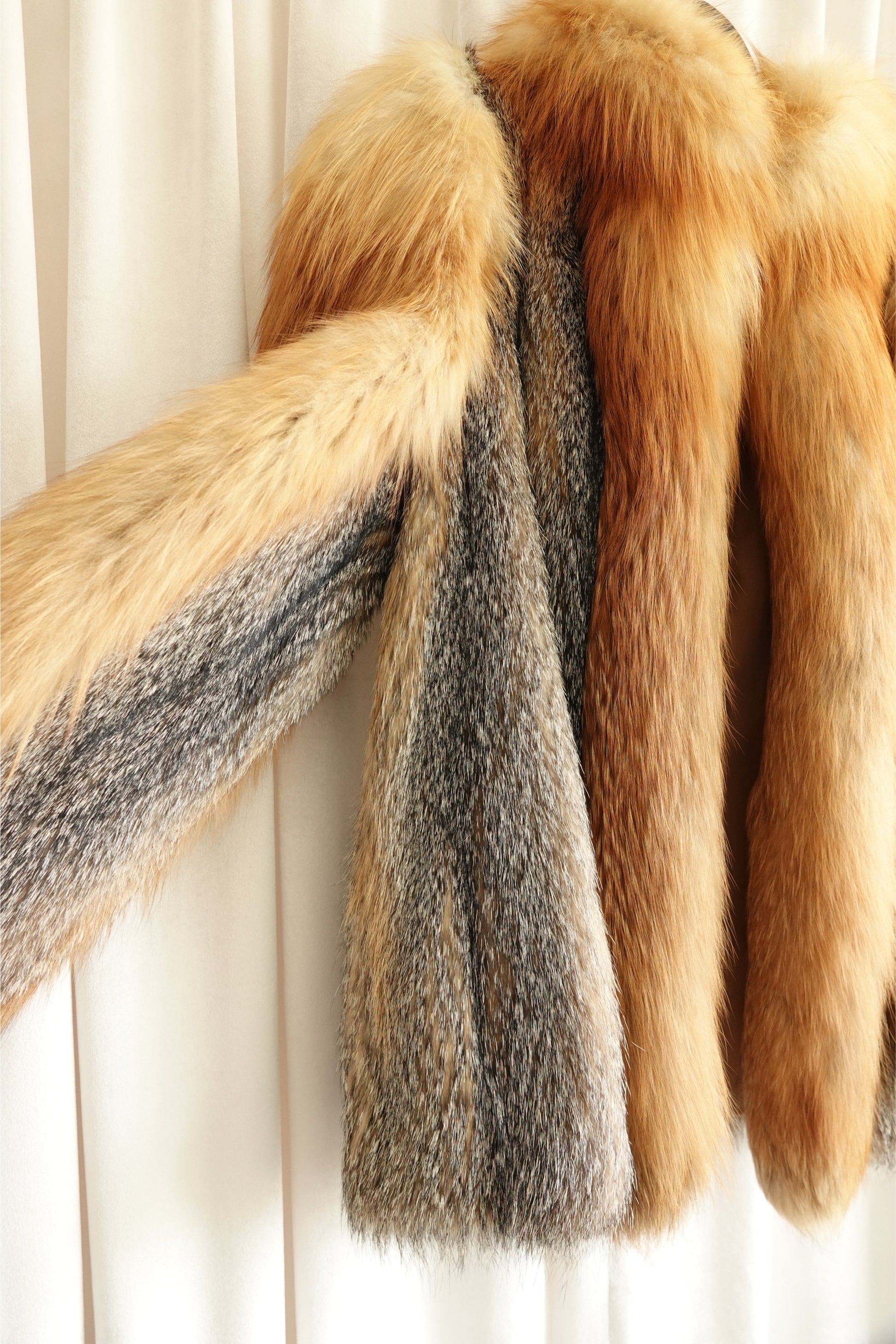 1970s Voluminous Red Fox Fur Cropped Jacket with Natural Silver Fox Panels
