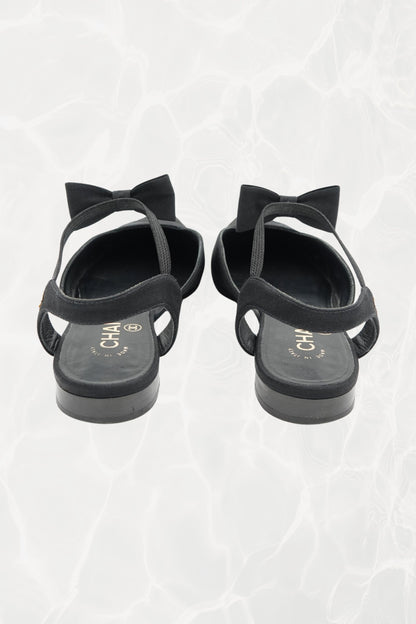 Chanel grosgrain flat, sole and heel detail — Disco Palma