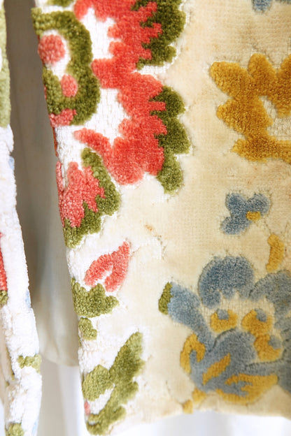 Vintage Late 1960s Floral Chenille Tapestry Coat