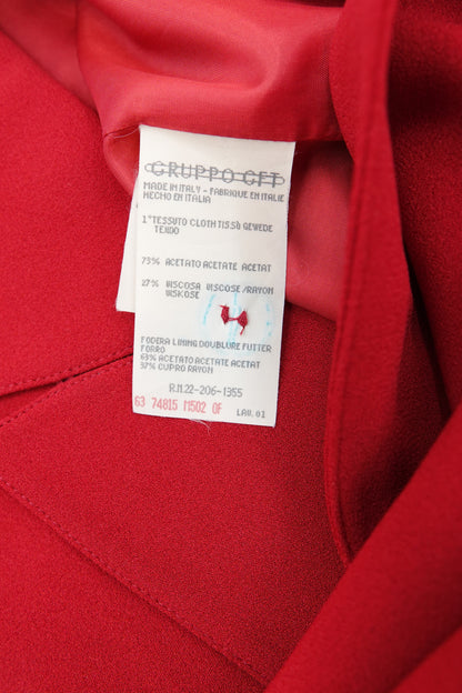 Red Sleeveless Asymmetrical Crepe Suit Set, C. Late 90s–early 2000s