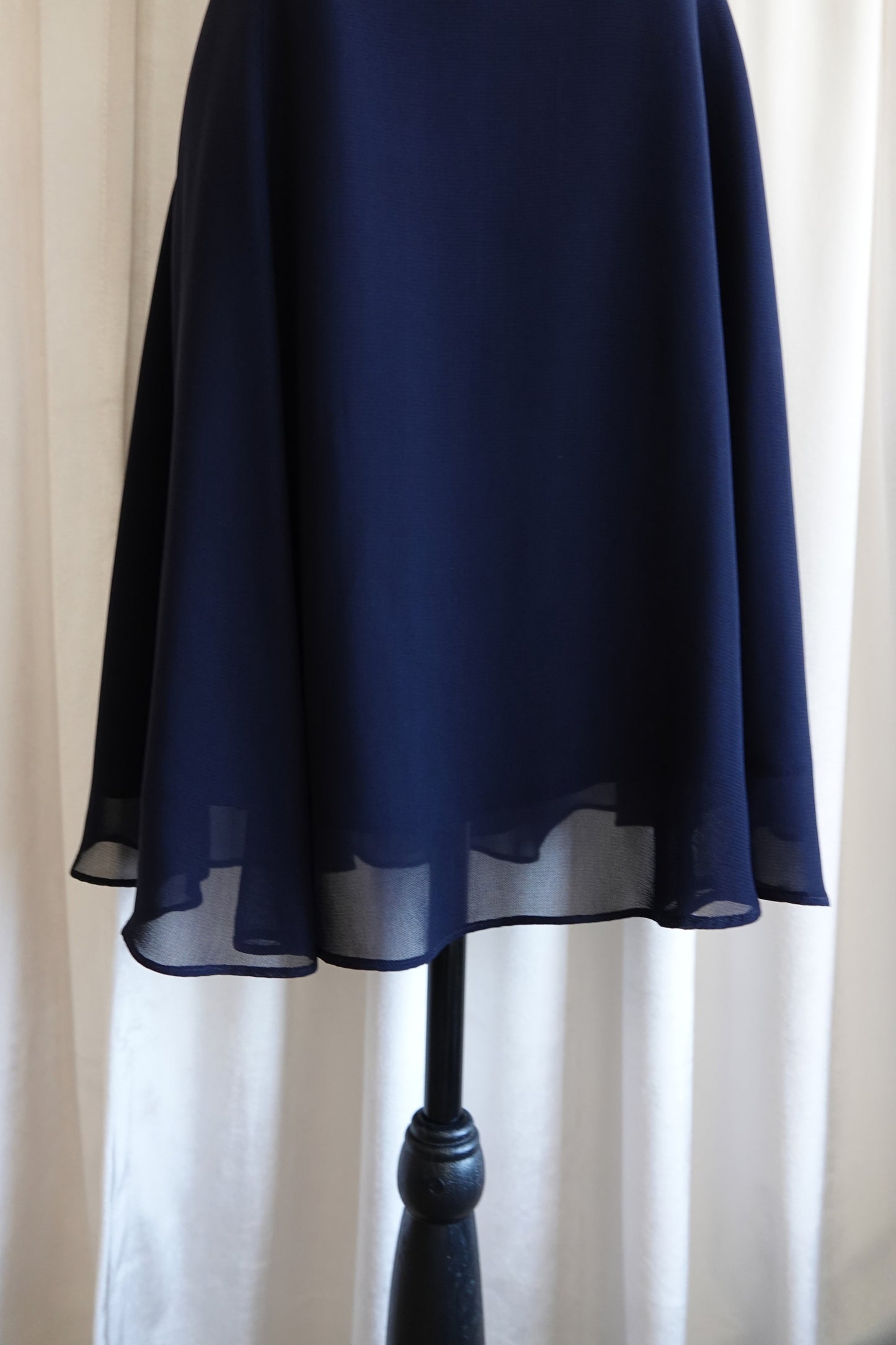 Isabel Ardee 1990s Navy Chiffon Cross-Back Cocktail Dress