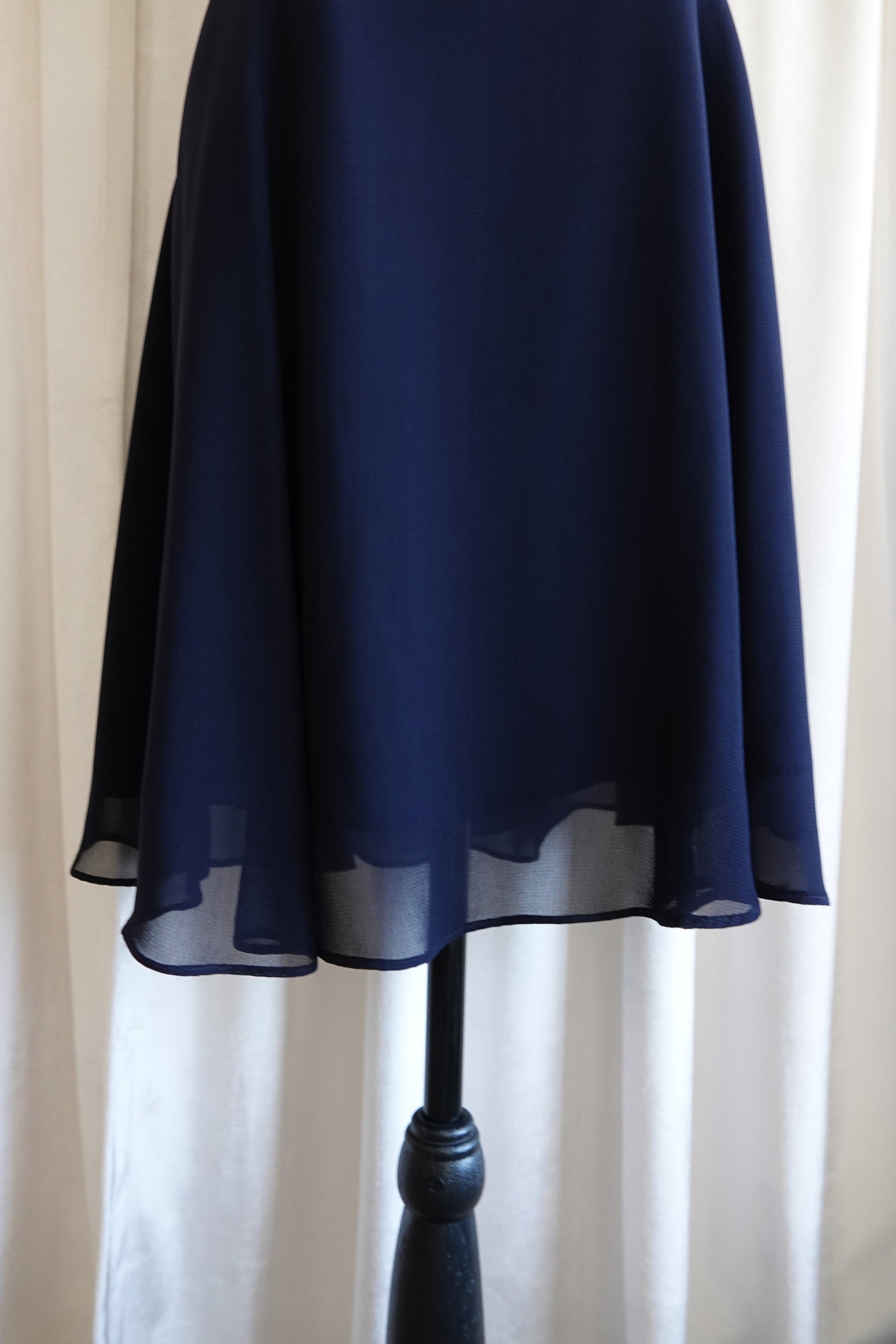 Isabel Ardee 1990s Navy Chiffon Cross-Back Cocktail Dress
