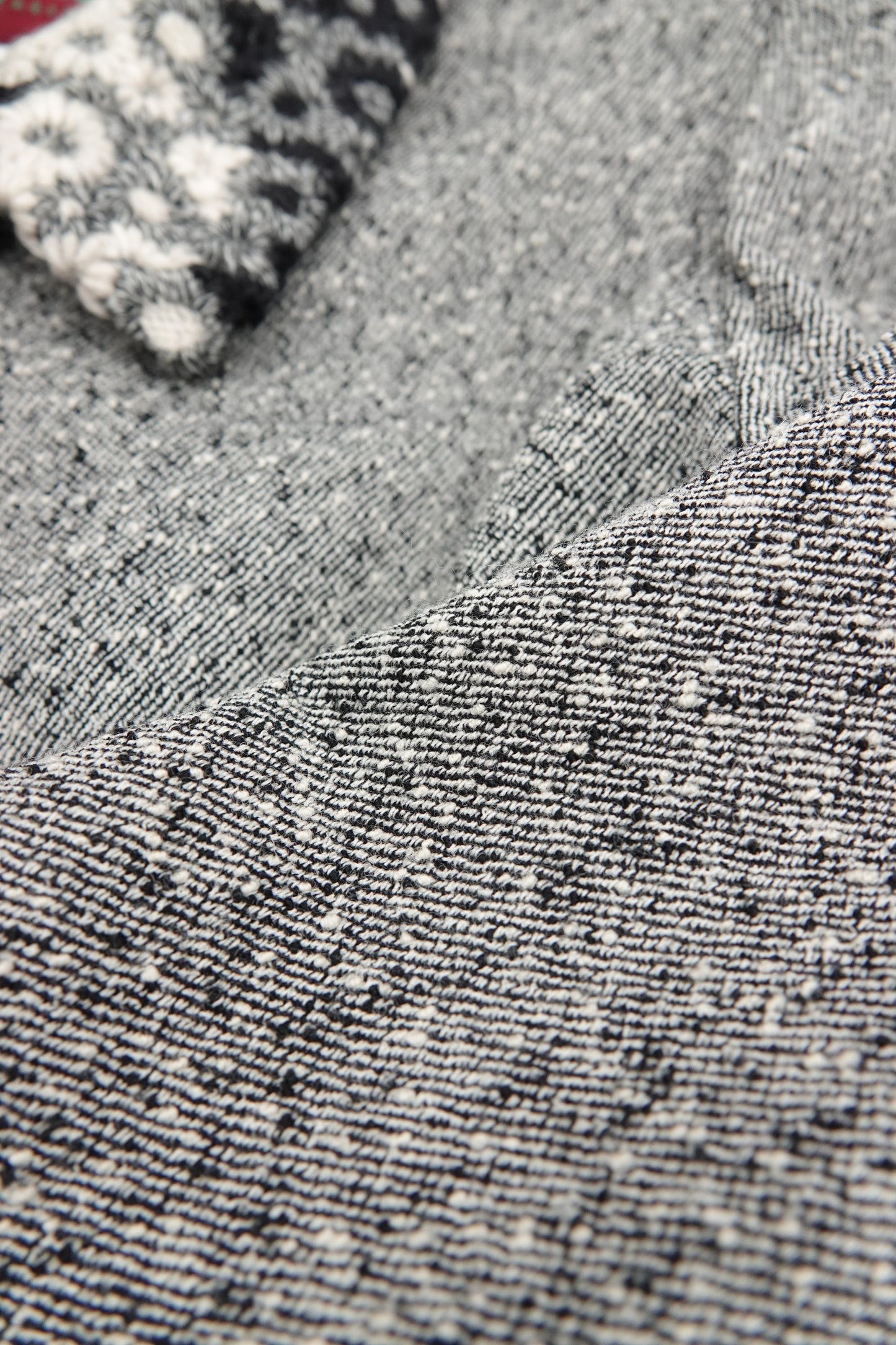 Kenzo Paris gray tweed cropped blazer, button detail — Disco Palma