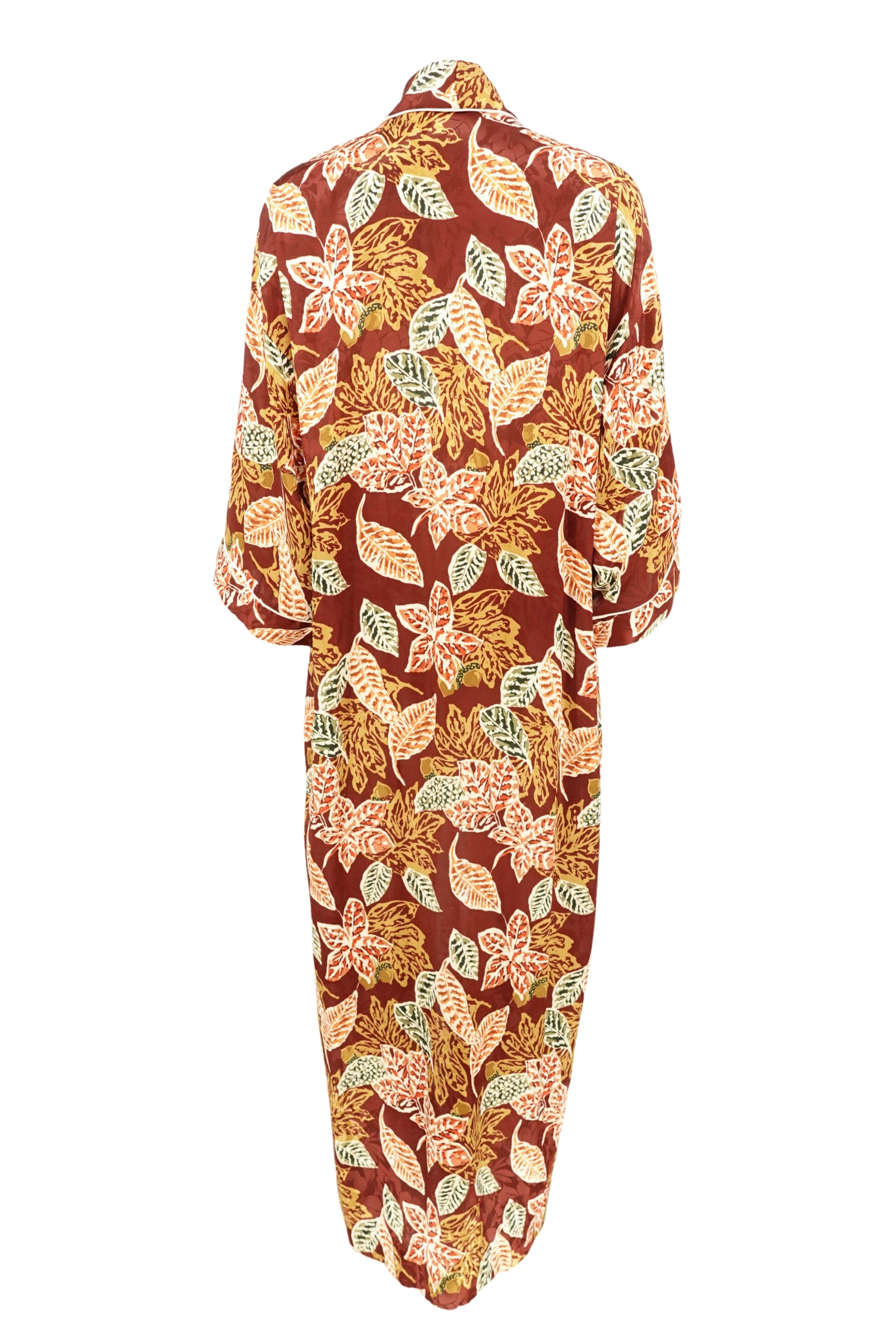 Christian Dior Lingerie autumn leaf print robe, back on hanger — Disco Palma