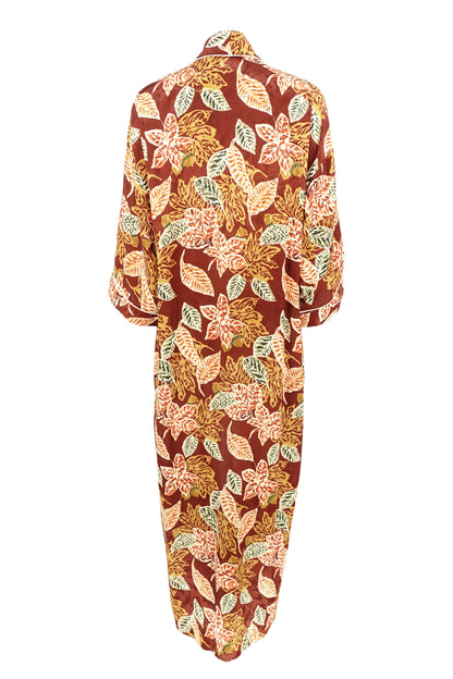 Christian Dior Lingerie autumn leaf print robe, back on hanger — Disco Palma