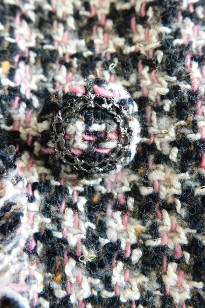 Chanel by Karl Lagerfeld Métiers d'Art Paris-London Fringed Houndstooth Tweed Coat