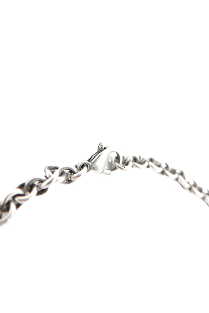 Vintage Sterling Silver Double-Link Chain Necklace with Faceted Citrine