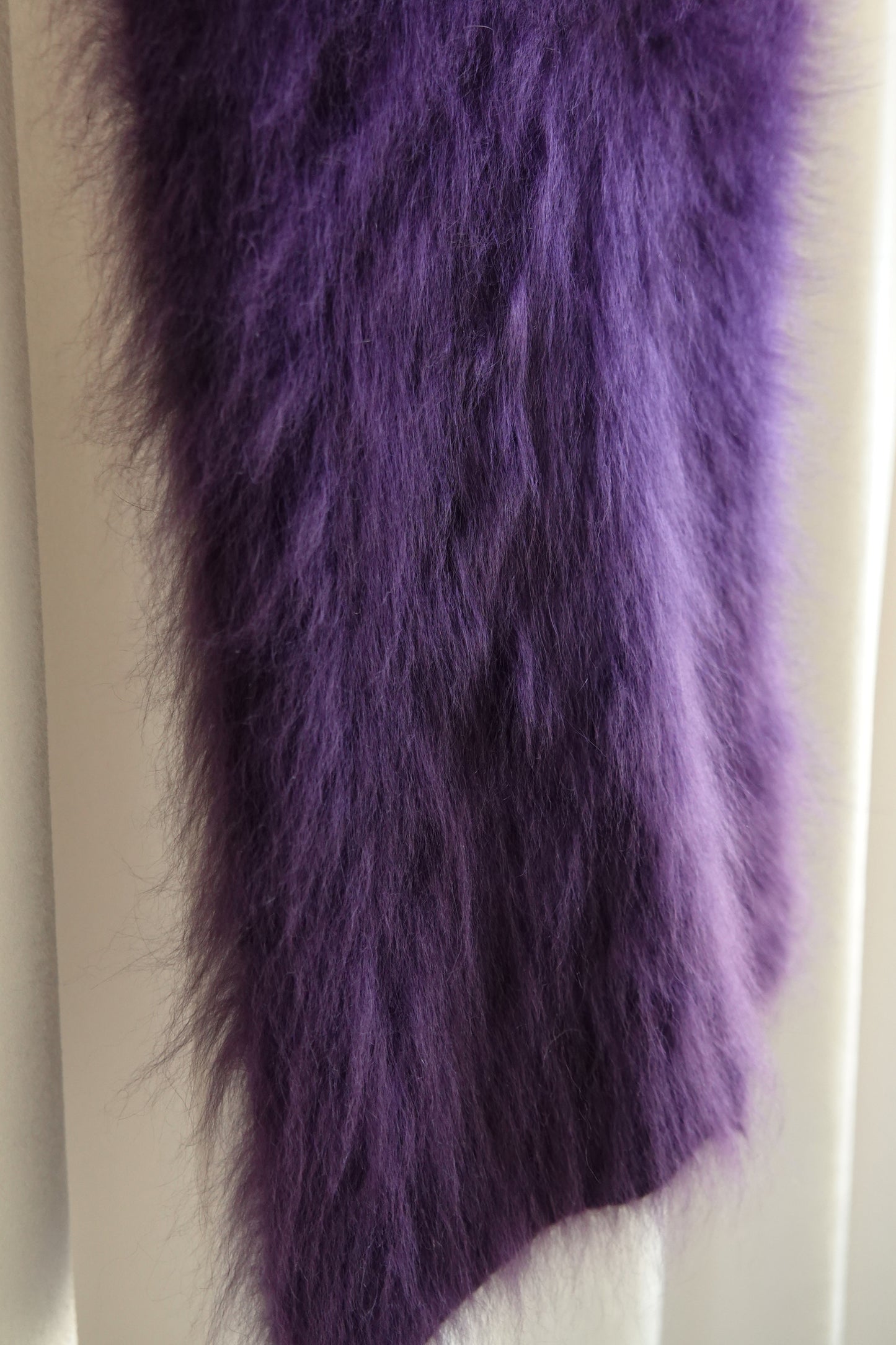 Vintage Late 1980s Purple Angora Rhinestone Cross-Back Cami