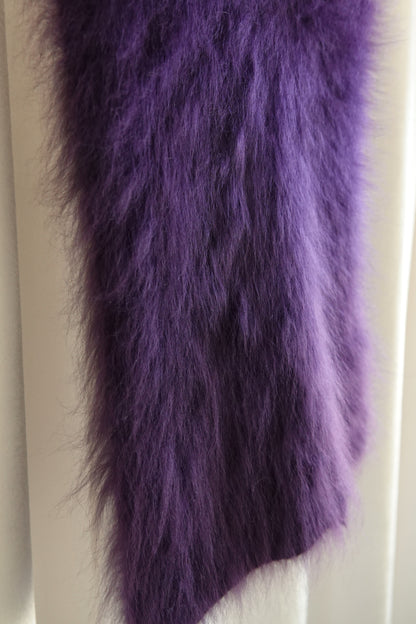 Vintage Late 1980s Purple Angora Rhinestone Cross-Back Cami
