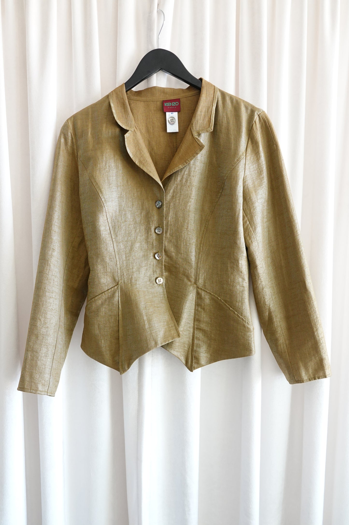 Vintage 1990s Gold Metallic Linen Jacket
