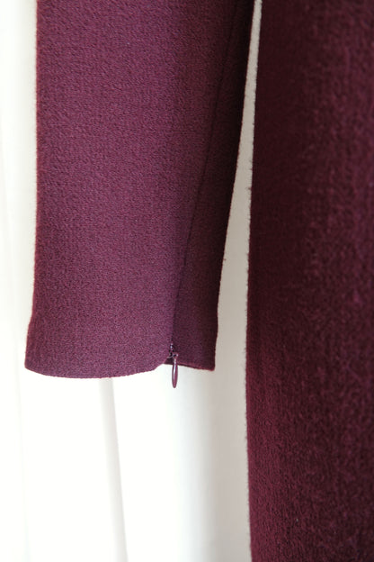 Roland Mouret burgundy pencil dress, zip cuff detail — Disco Palma
