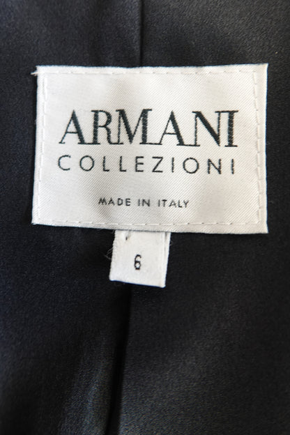 Vintage Armani Collezioni navy pinstripe jacket, sleeve detail — Disco Palma