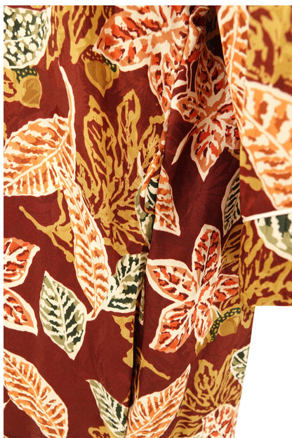 Christian Dior Lingerie autumn leaf print robe, fabric and print detail — Disco Palma