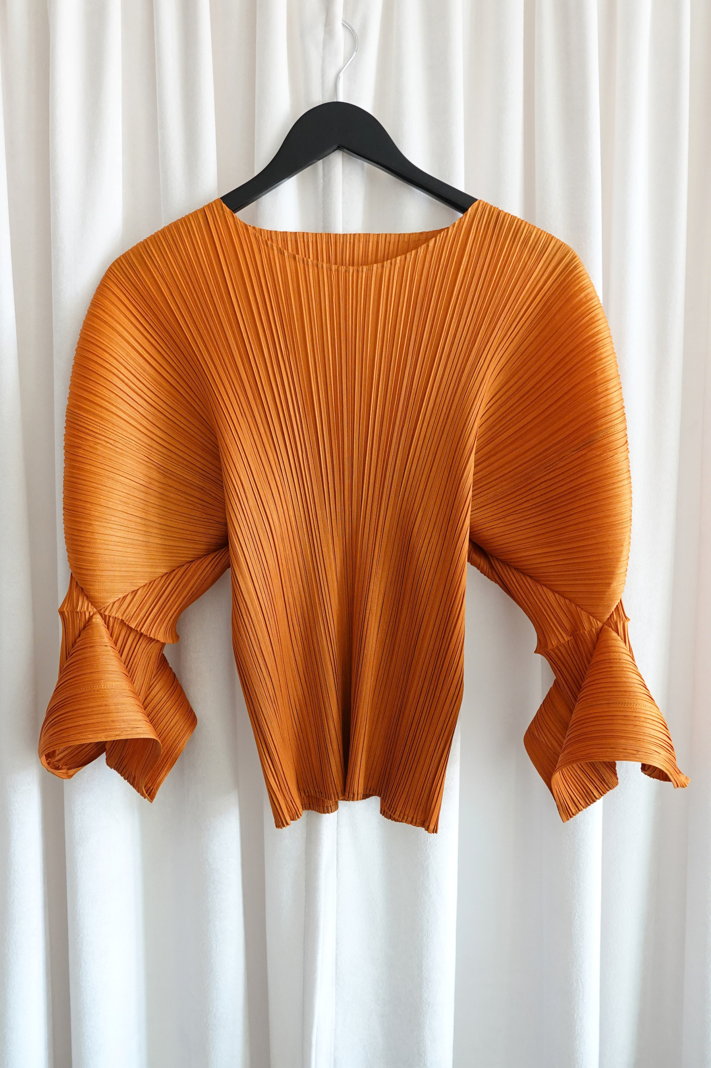 Pleats Please Sculptural Marigold Double-Tulip Sleeve Top