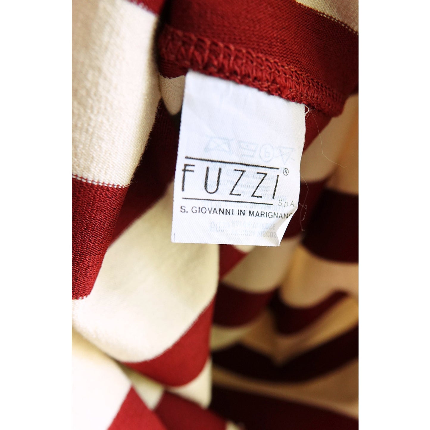 1990s Maille Red and Cream Stripe Multi-Strap Bodycon Knit Midi Dress