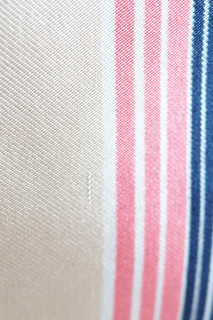 Late 1970s early 1980s YSL Yves Saint Laurent silk scarf: close-up detail of the geometric stripe pattern showing the bold color palette and precise weave quality