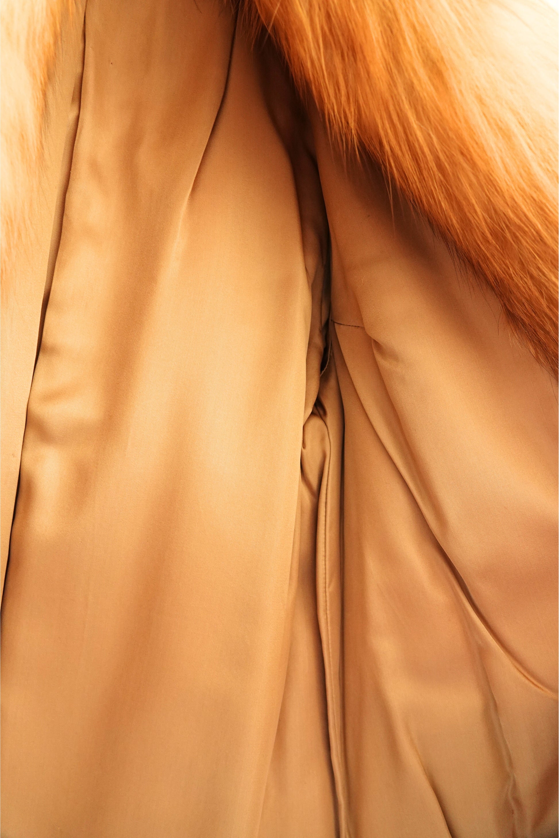 1970s Voluminous Red Fox Fur Cropped Jacket with Natural Silver Fox Panels