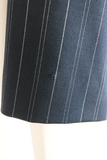Vintage Armani Collezioni navy pinstripe jacket, lining detail — Disco Palma