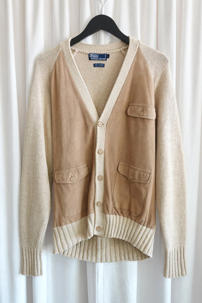 Vintage Polo Unisex 1989 Lambsuede & Silk Knit Cardigan
