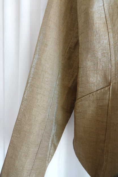 Vintage 1990s Gold Metallic Linen Jacket