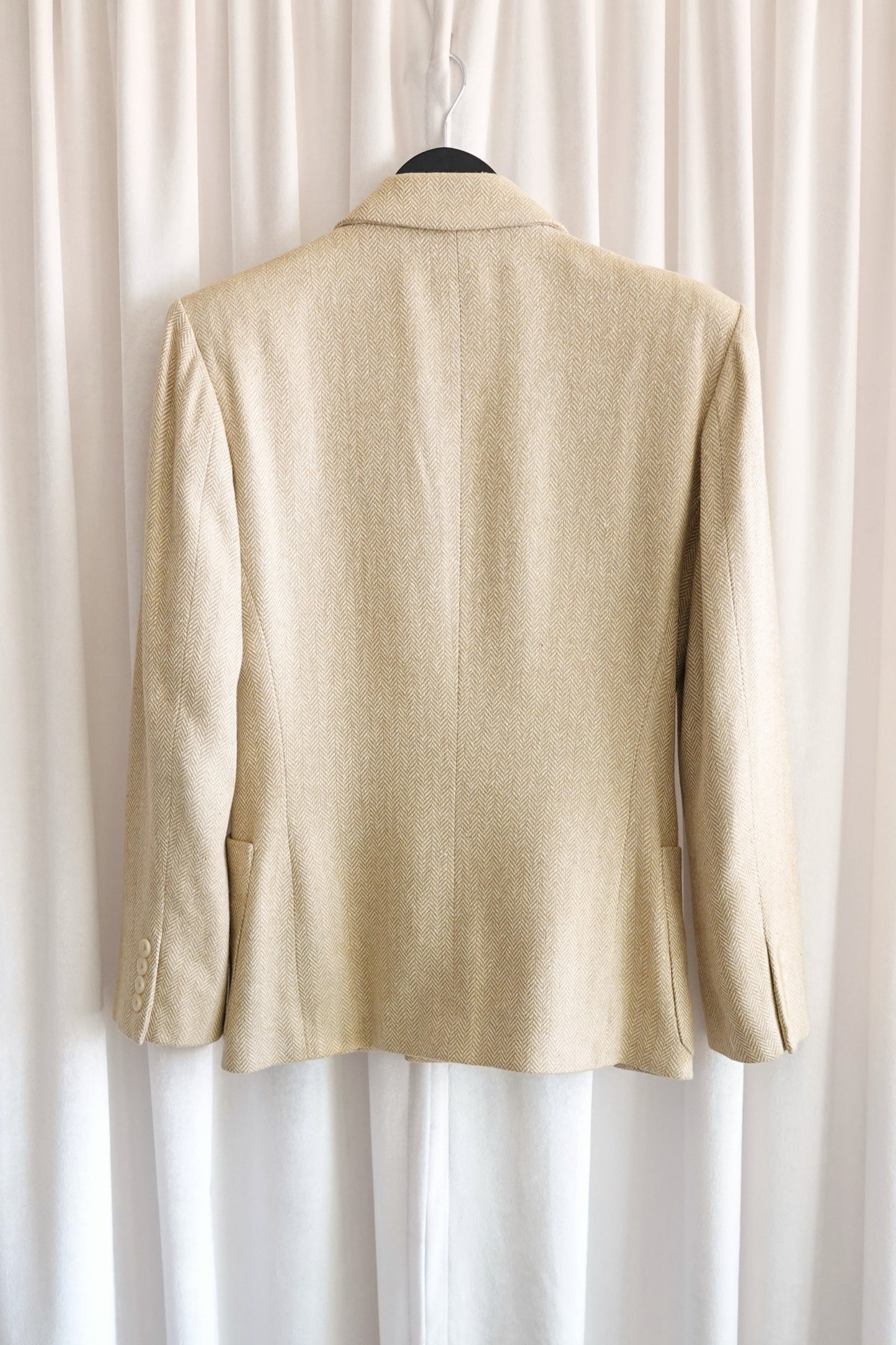 Vintage 1990s 100% Silk Herringbone Blazer