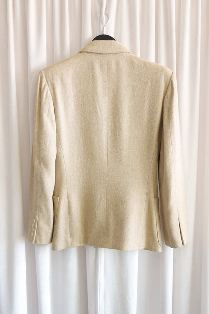 Vintage 1990s 100% Silk Herringbone Blazer