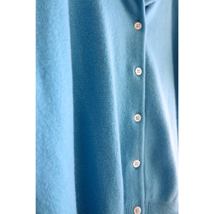 Purple Label 2000s Capri Blue Cashmere Short-Sleeve Cardigan