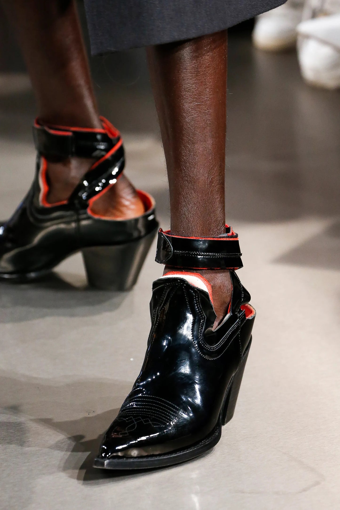 SS19 Patent Leather Santiago Decortique Ankle Boots