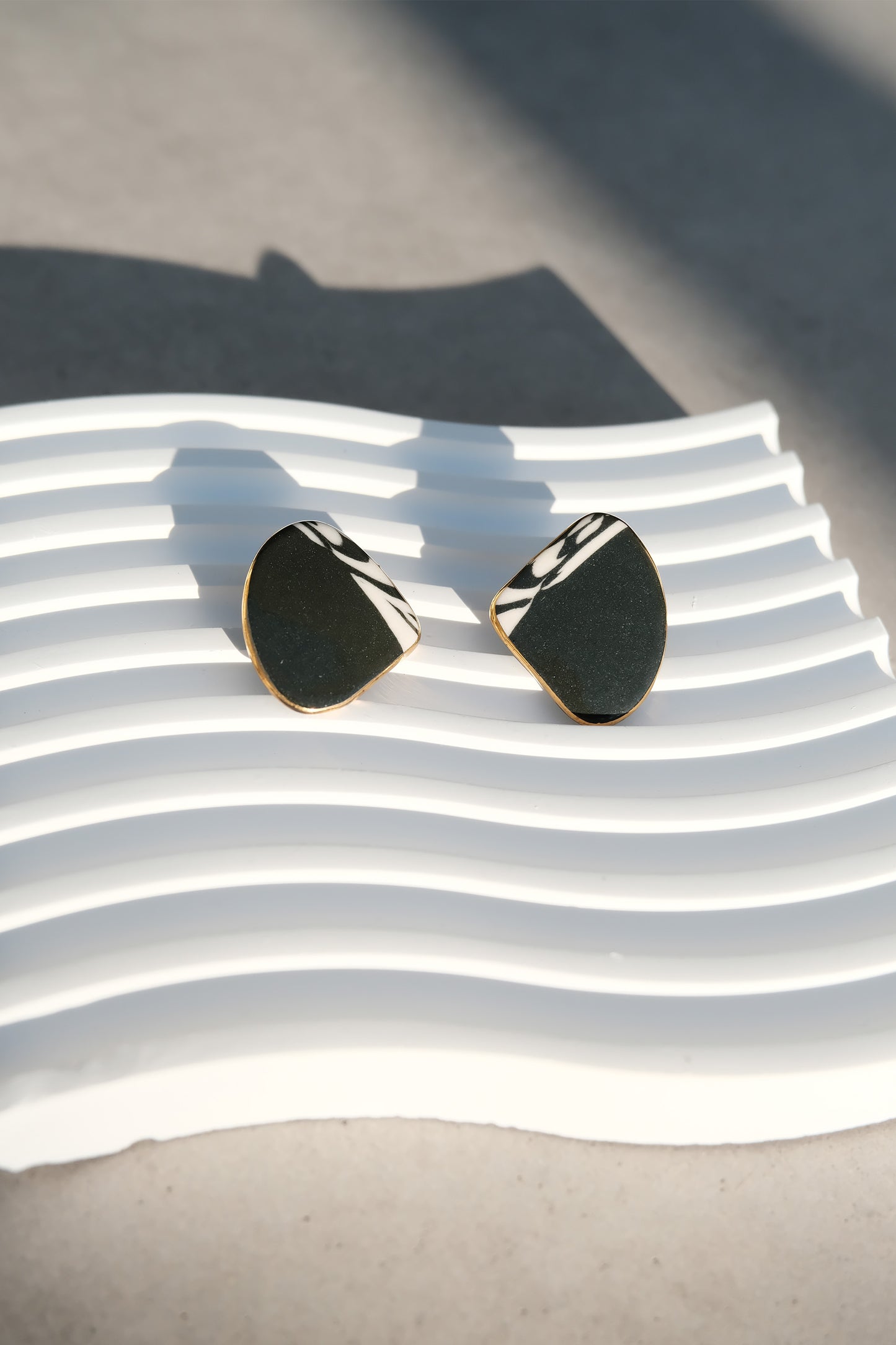 Vintage Abstract Enamel Earrings