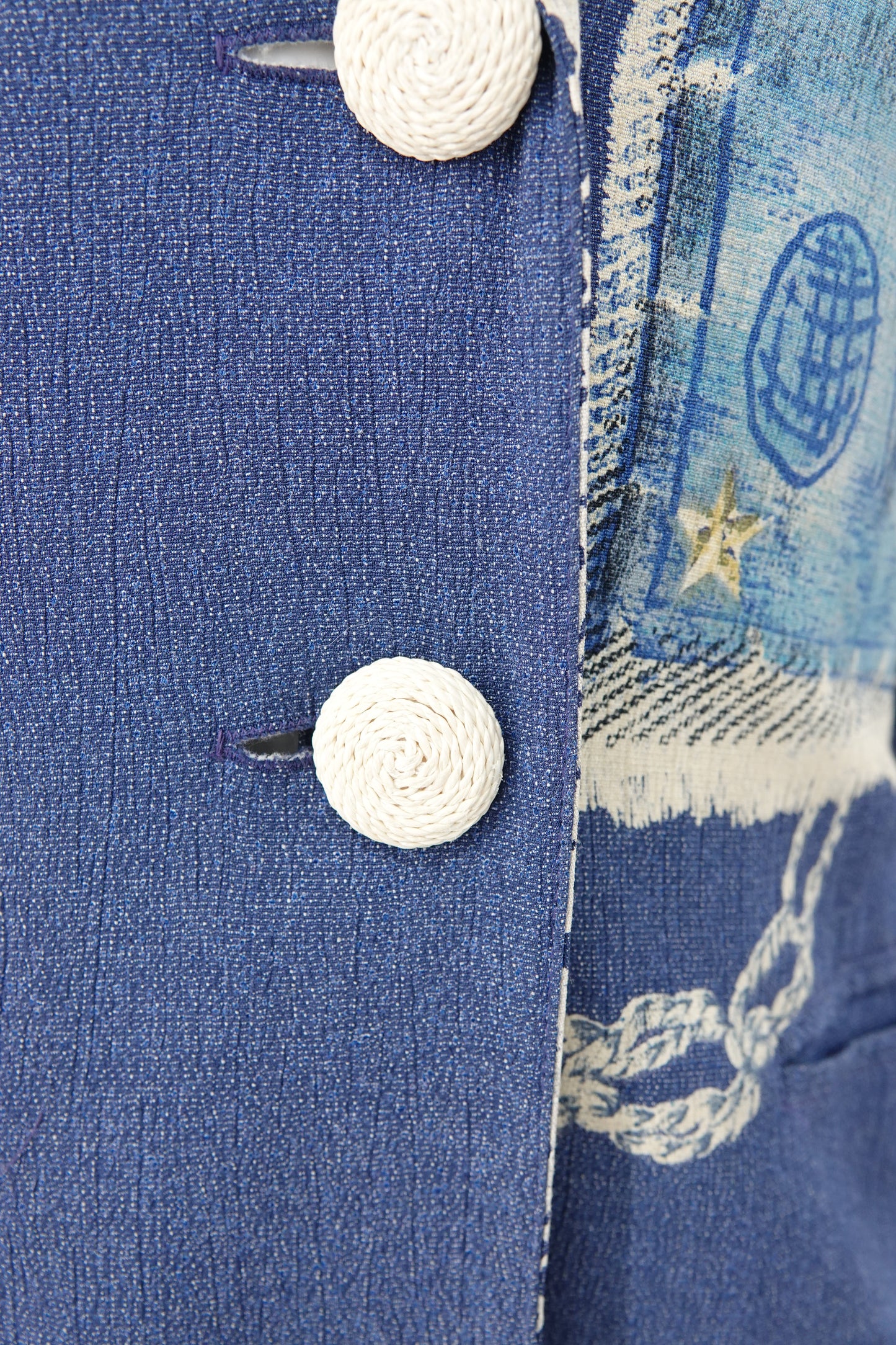 Vintage Late 1980s "World Wide Design" Novelty Print Crepe Blazer