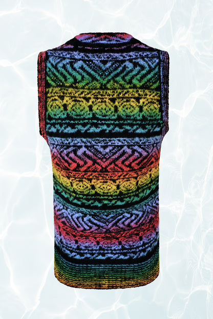 Rainbow Fair Isle Sweater Vest