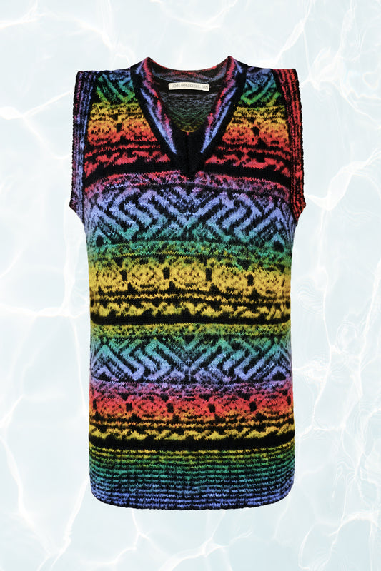 Rainbow Fair Isle Sweater Vest