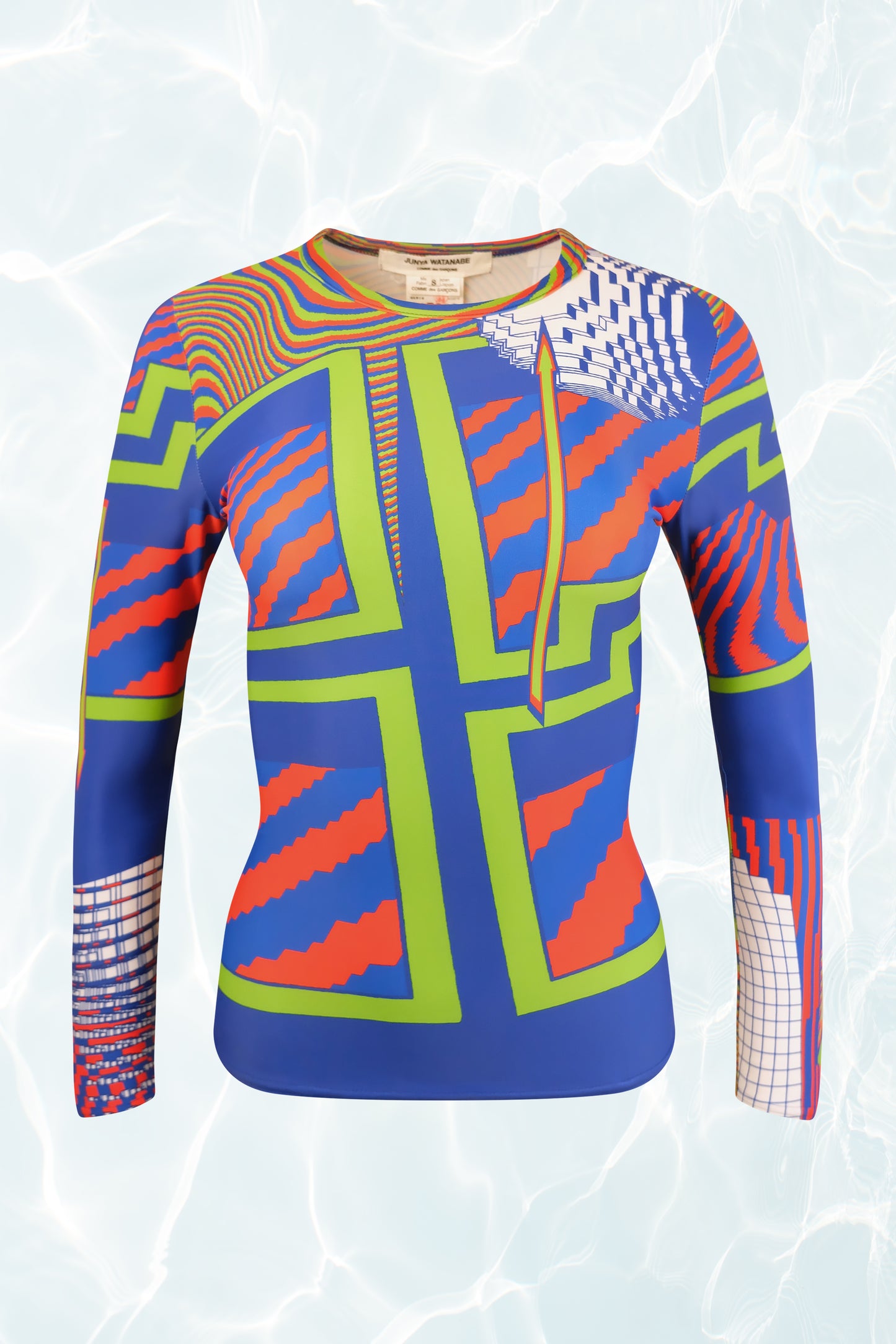 SS20 Neon Geometric Print Long Sleeve Top