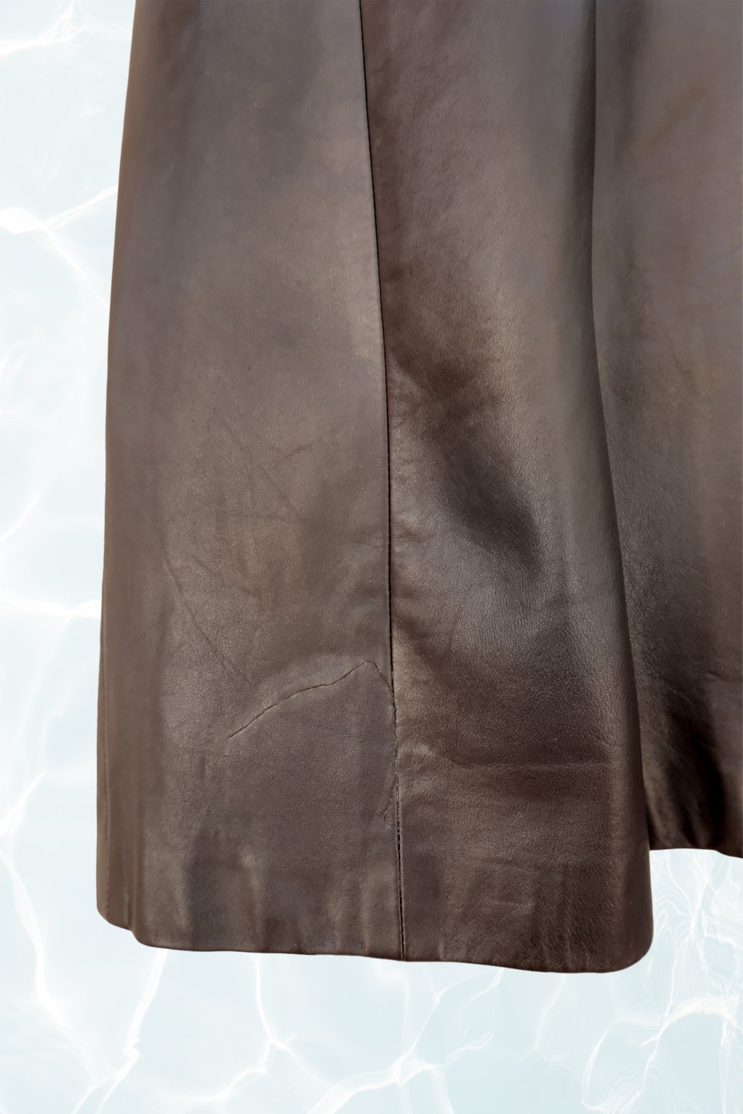 Vintage Brown Leather Trench Coat