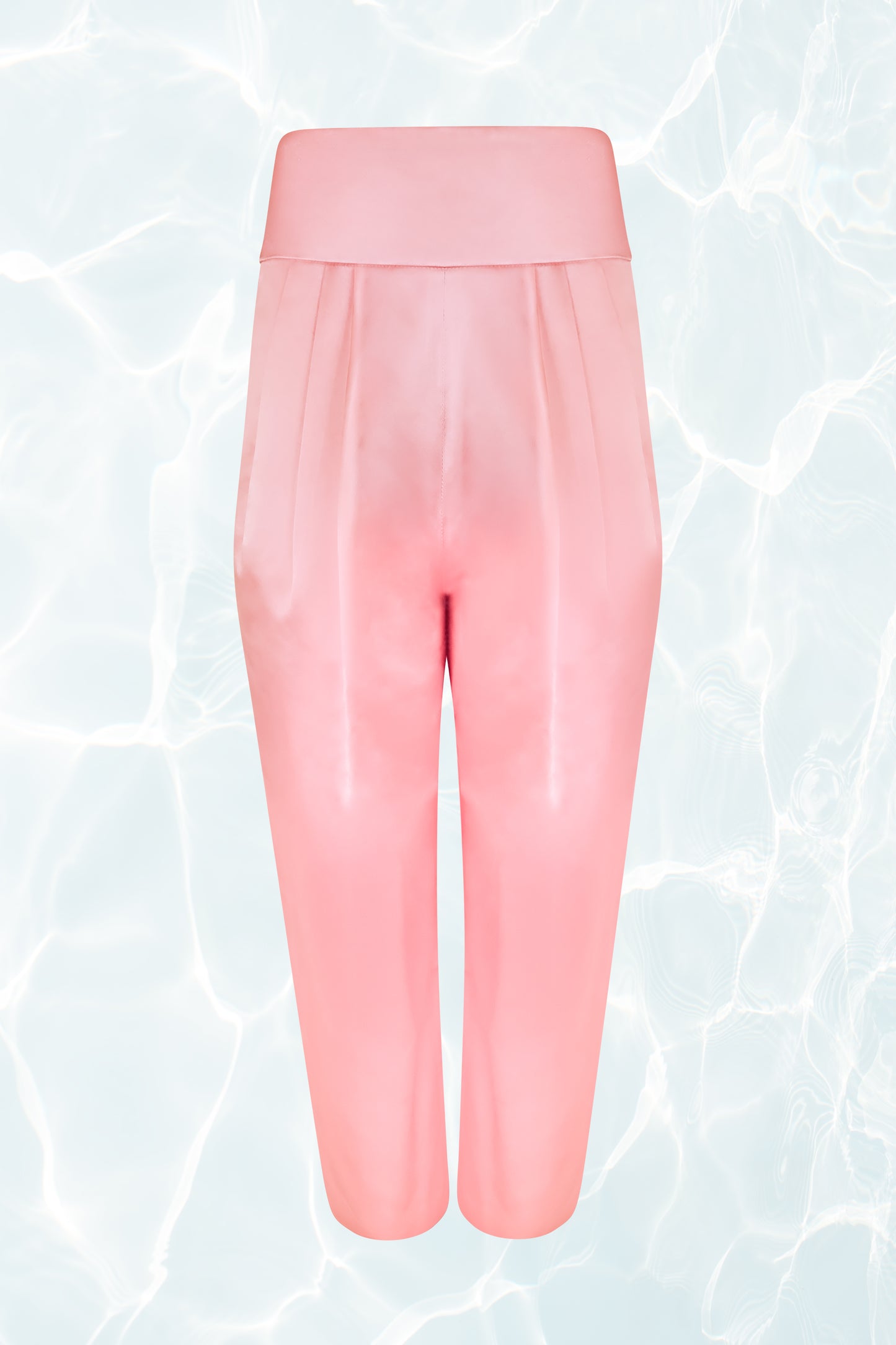 SS19 Pink Satin High-Waisted Silk Pants