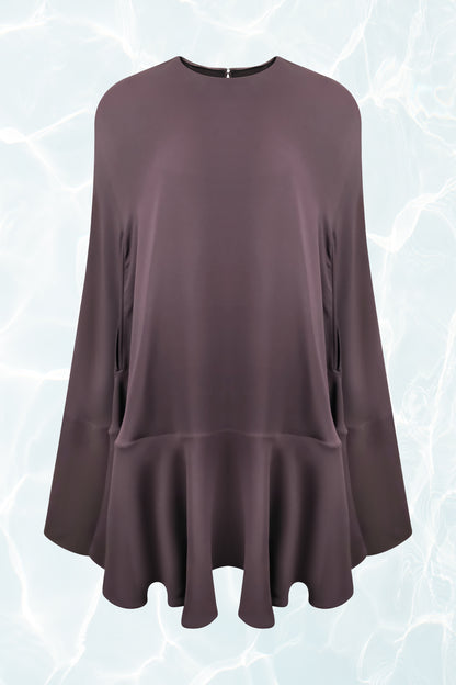 Valentino SS21 Brown Cape Mini Dress