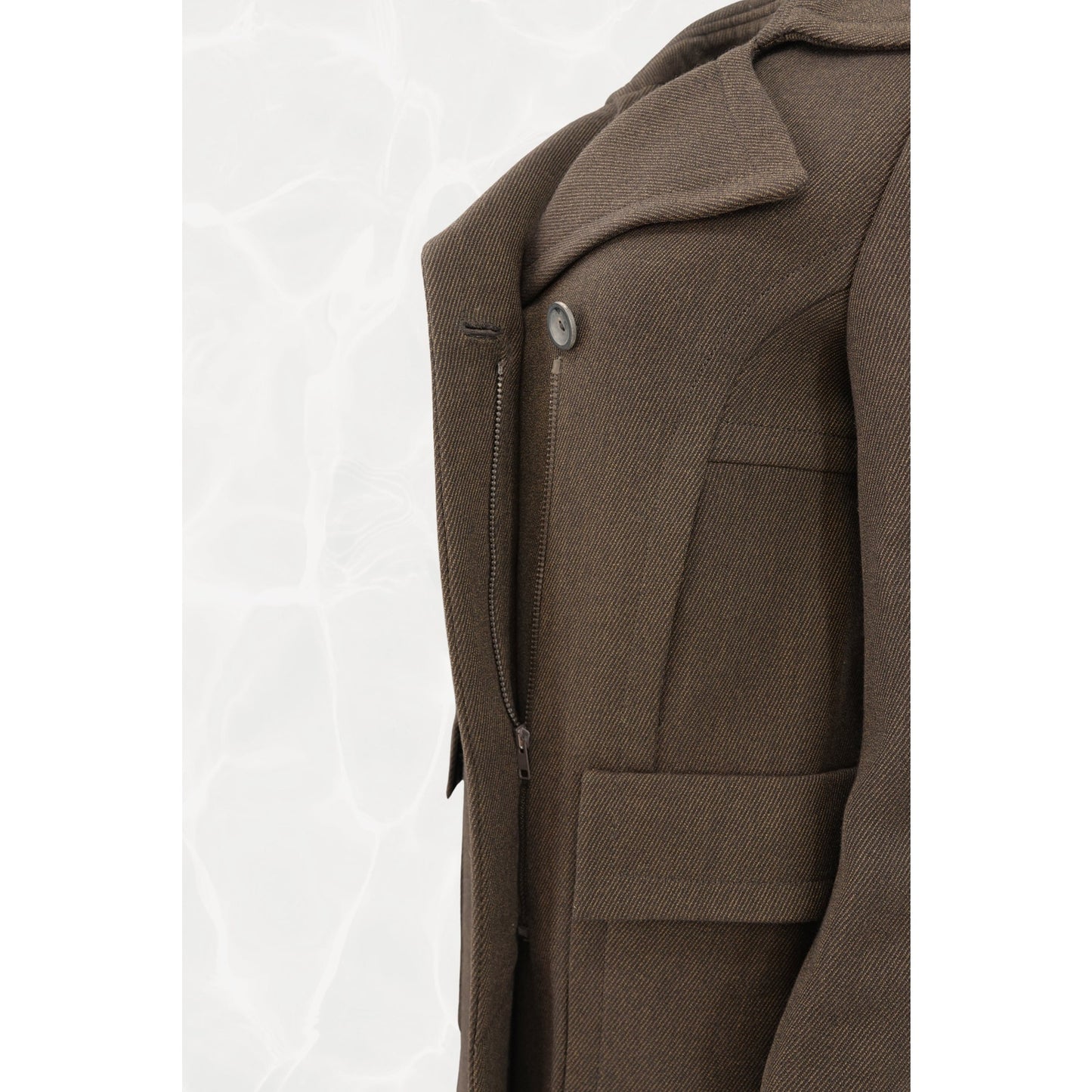 Tom Ford for Gucci FW1996 Architectural Twill Coat, Gold G Oversized Hardware