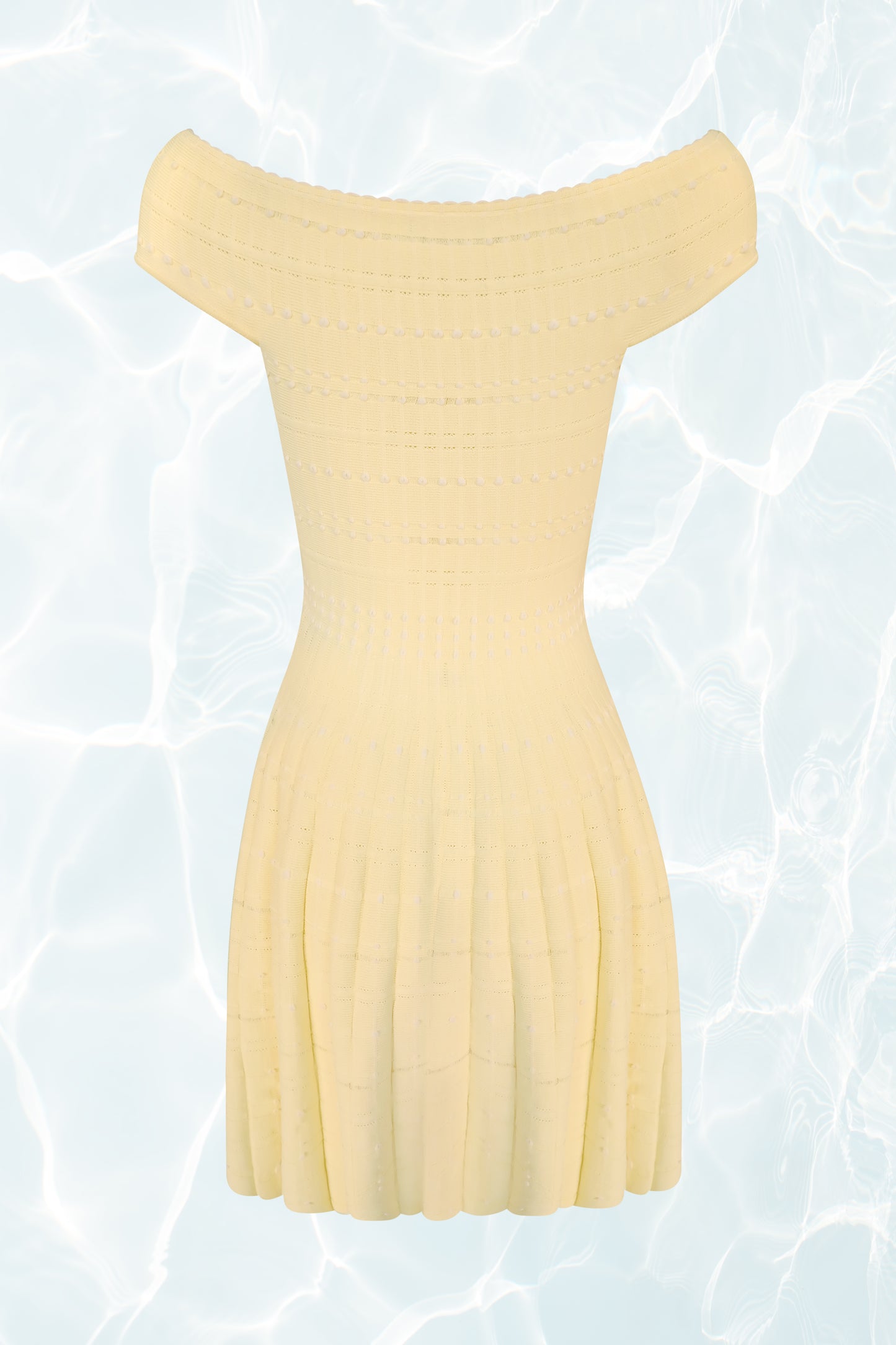 Alexander McQueen Off Shoulder Fit and Flare Yellow Dress Disco Palma Alexander McQueen Off Shoulder Fit and Flare Yellow Dress Disco Palma