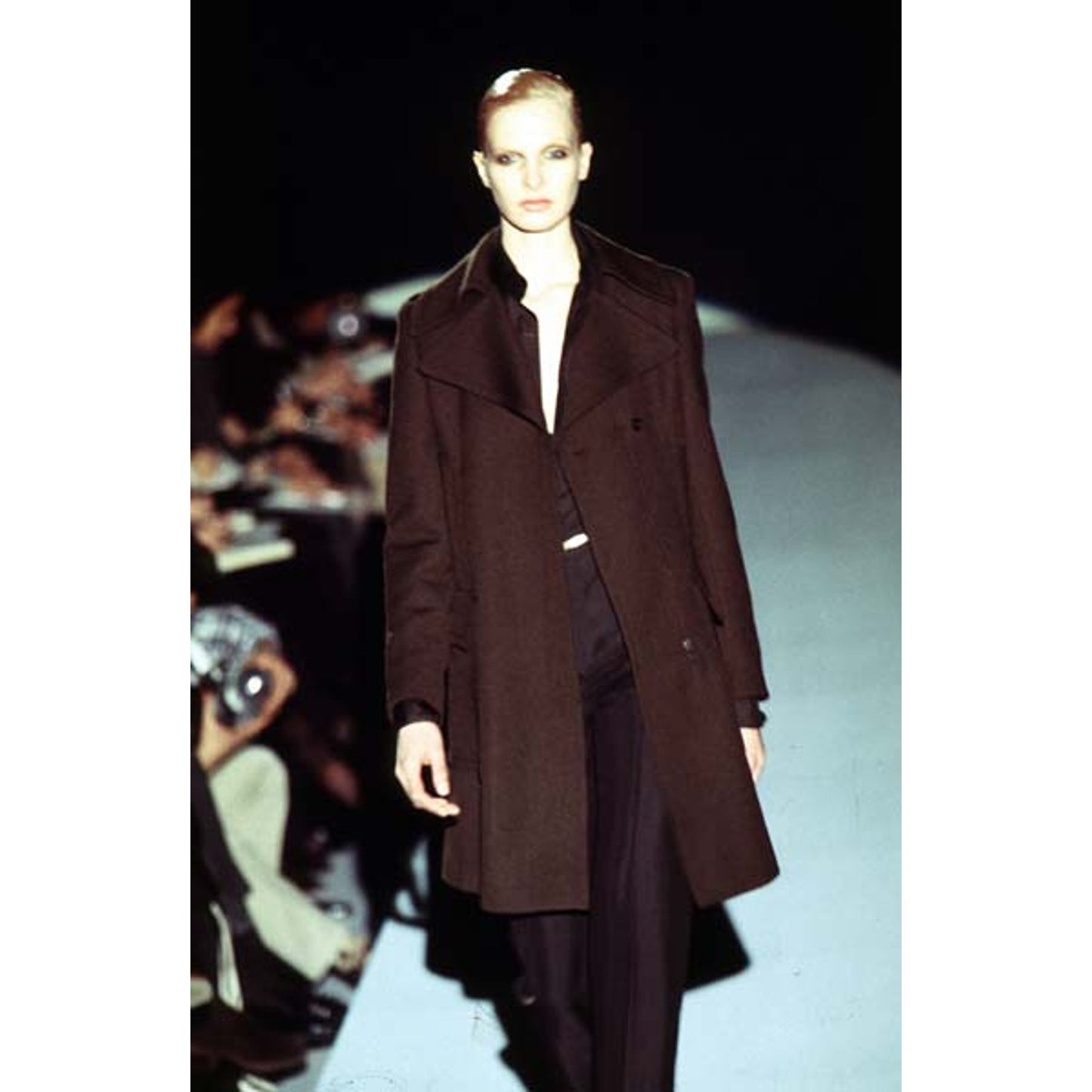 Tom Ford for Gucci FW1996 Architectural Twill Coat, Gold G Oversized Hardware