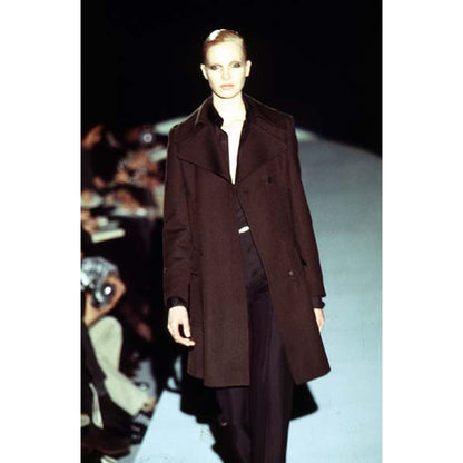 Tom Ford for Gucci FW1996 Architectural Twill Coat, Gold G Oversized Hardware