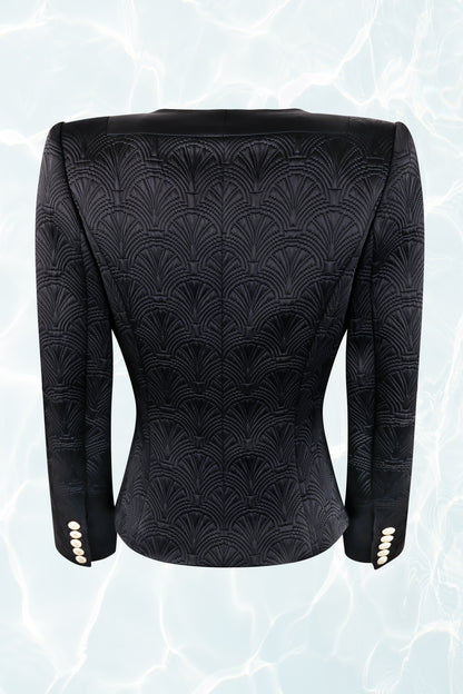 Shell Effect Embroidered Evening Jacket