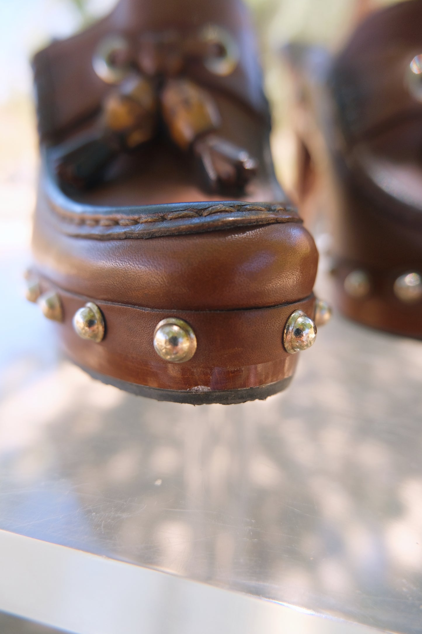 Vintage Tom Ford for Gucci Loafer Style Studded Clog Heels