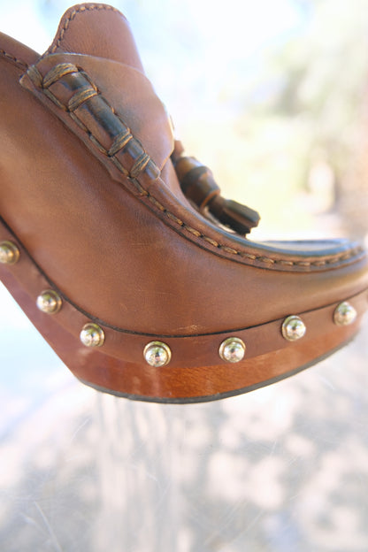 Vintage Tom Ford for Gucci Loafer Style Studded Clog Heels